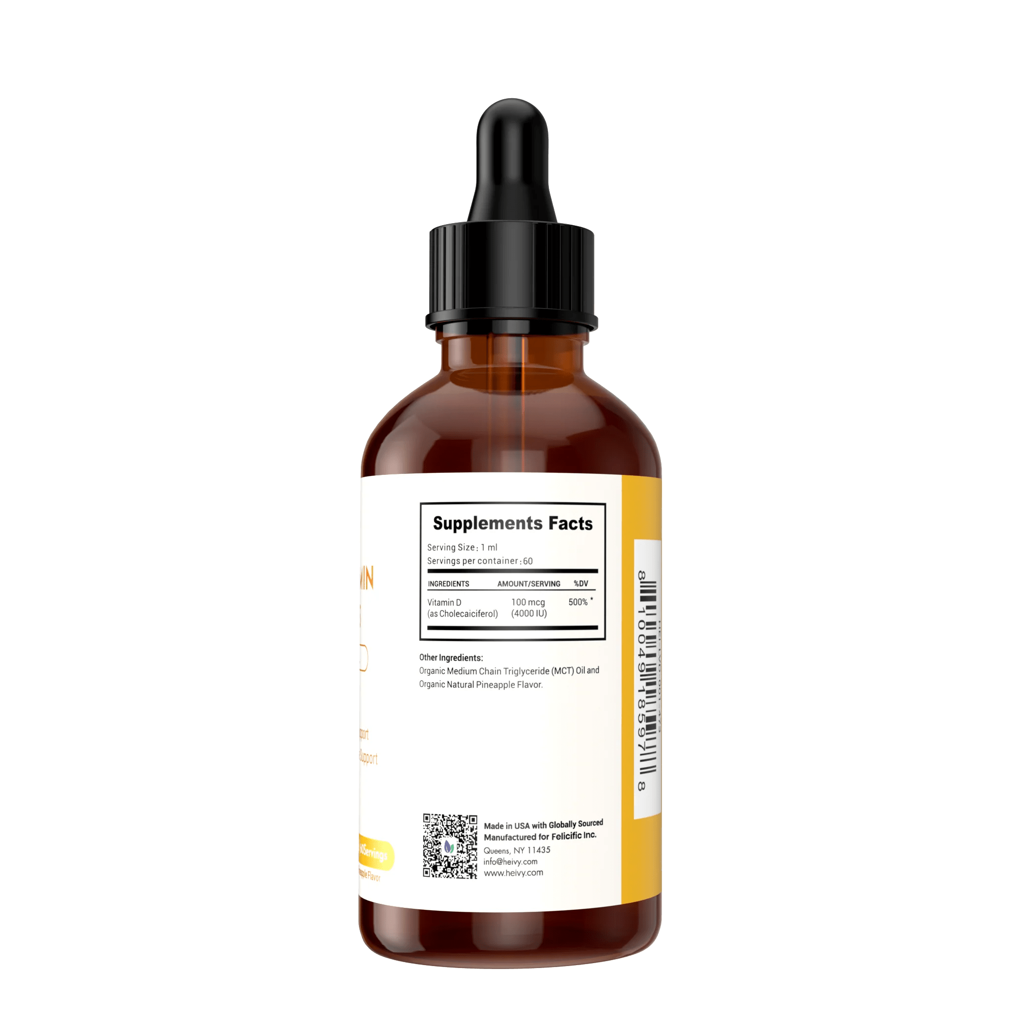 Heivy Liquid Vitamin D3 Drops BONE & IMMUNITY SUPPORT