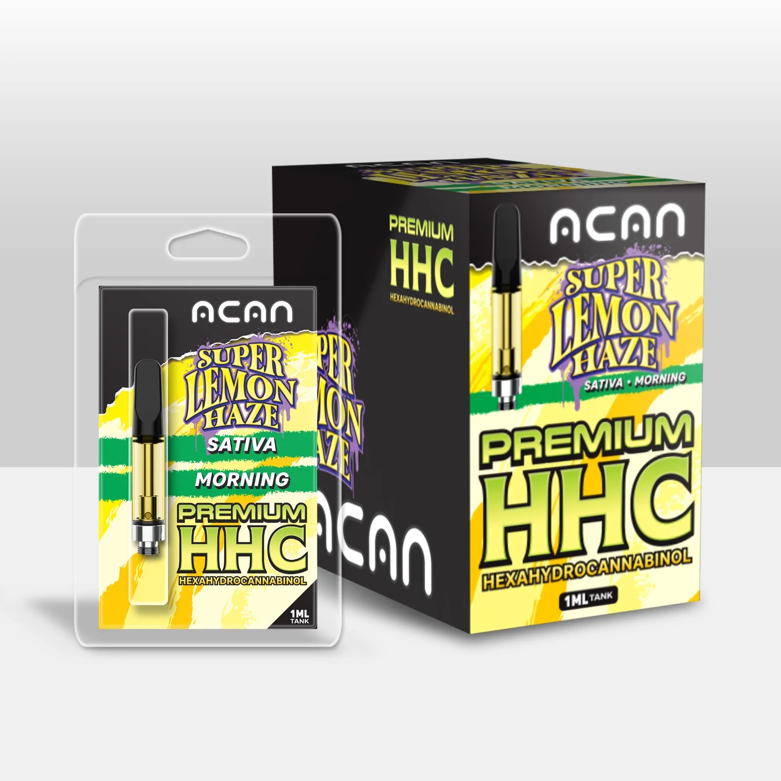 Acan Gold HHC Super Lemon Haze 1mL Vape Cartridges HELD CBD