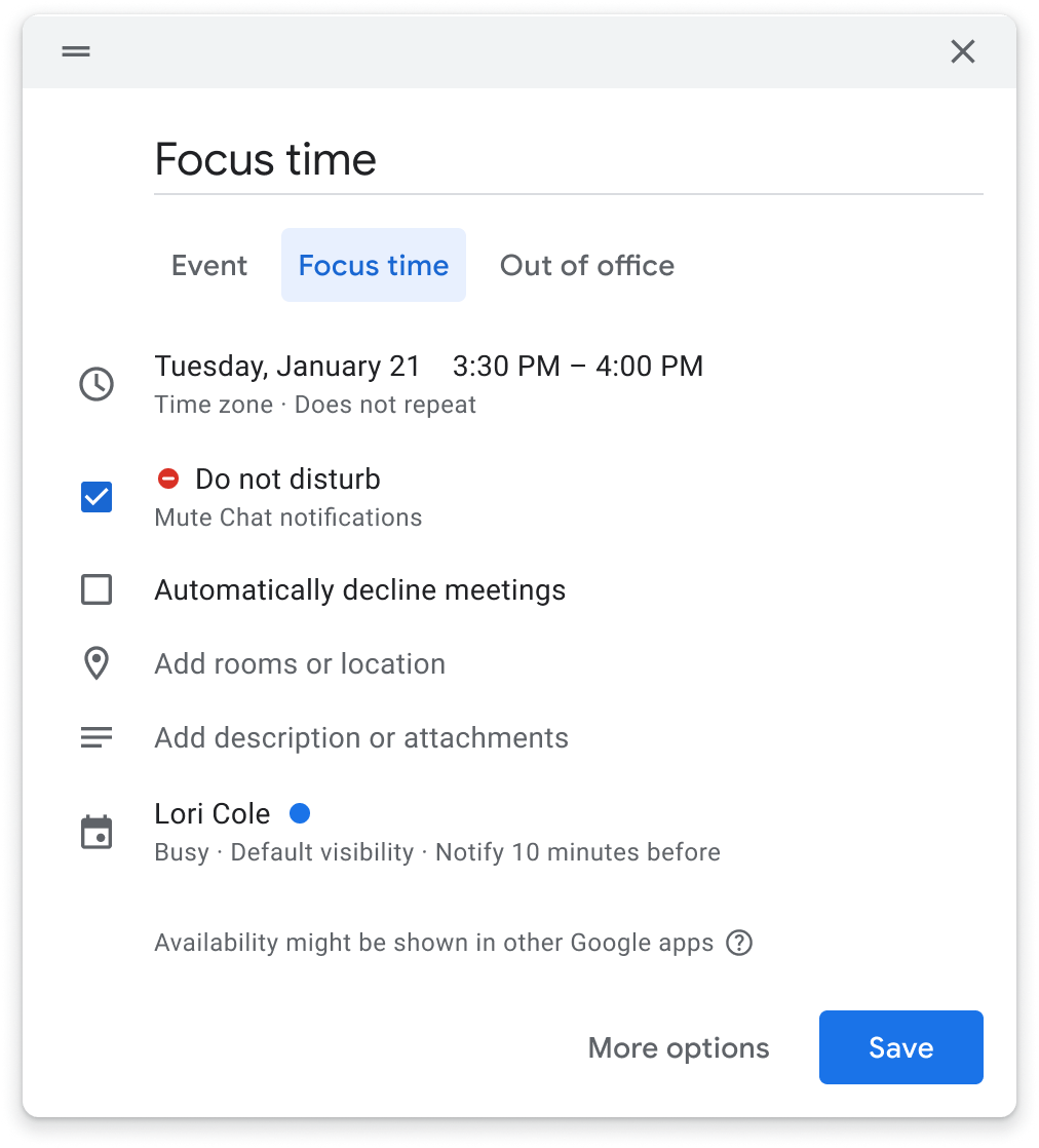 Google カレンダー の予定作成時にチャット通知をミュートにする機能が追加 HelenTech