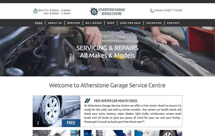 Atherstone Garage Service Centre Helios  Design Wordpress