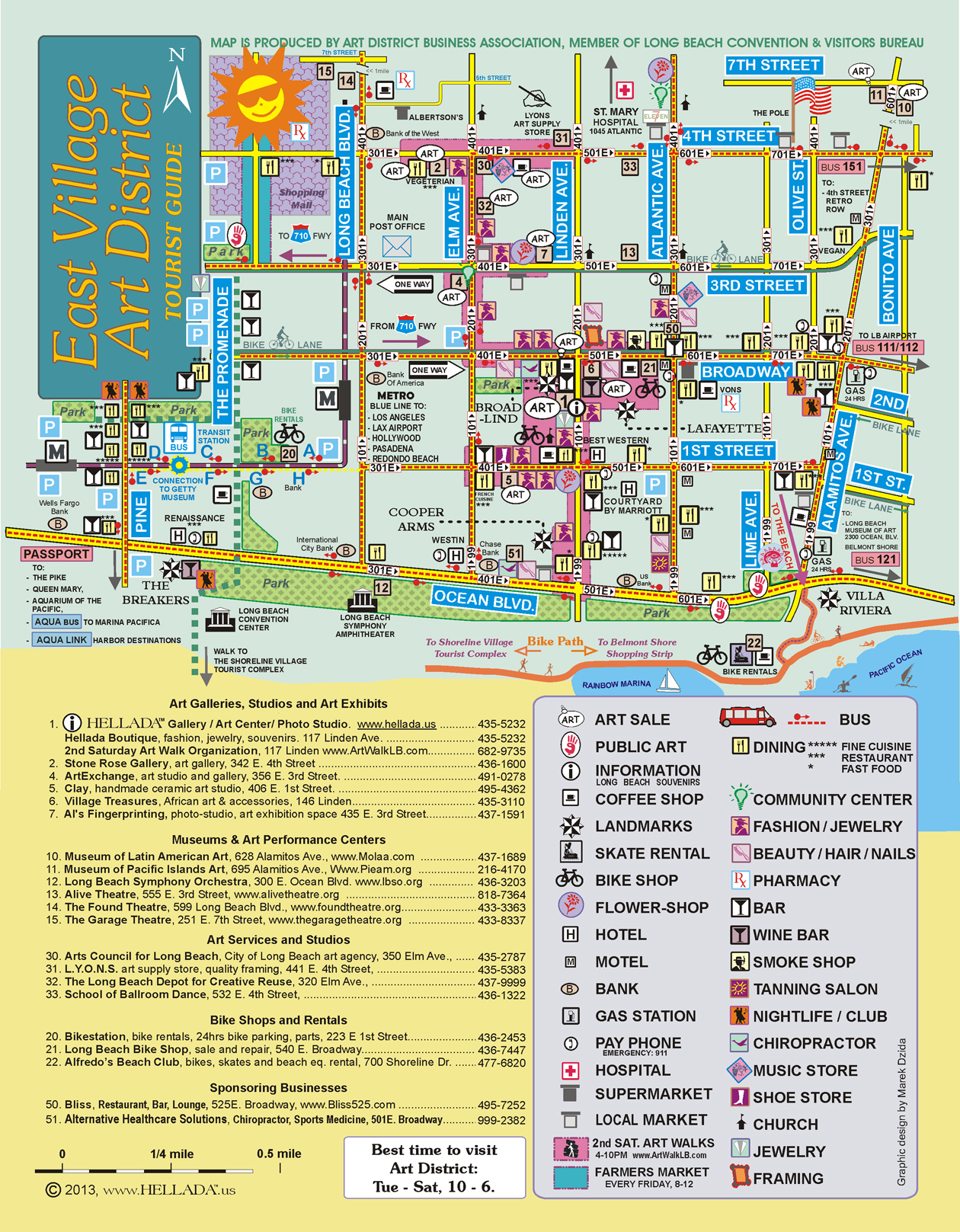 East Village Arts District Long Beach, Map