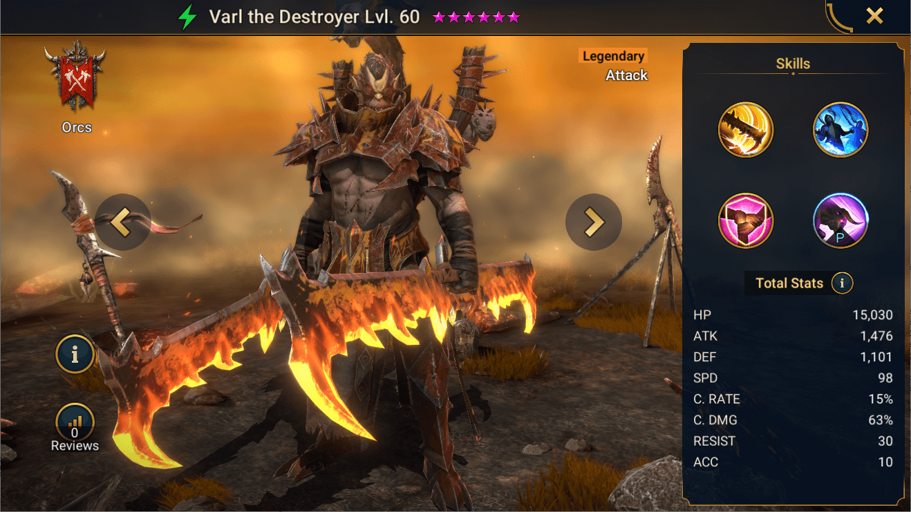 Varl the Destroyer HellHades Raid Shadow Legends