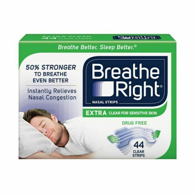 Breathe Right Nasal Strips, Extra Clear for Sensitive Skin, 44 Clear