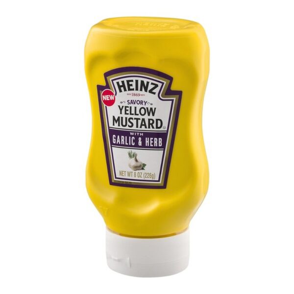 Heinz Savory Yellow Mustard With Garlic & Herb (8 OZ) HelloHalal