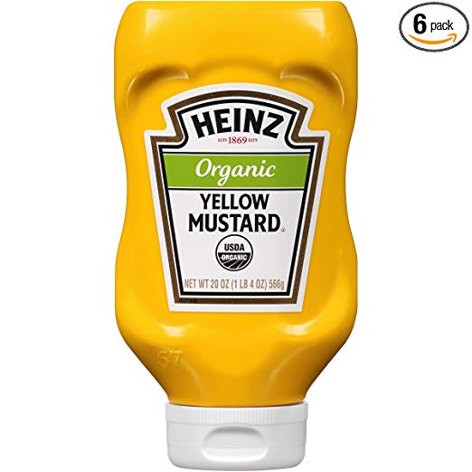 Heinz Organic Yellow Mustard (20oz Bottles, Pack of 6) HelloHalal