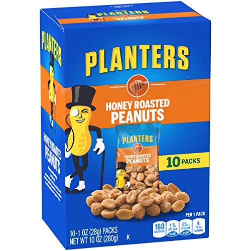 Planters Honey Roasted Peanuts (1 oz Bags, Pack of 10) HelloHalal
