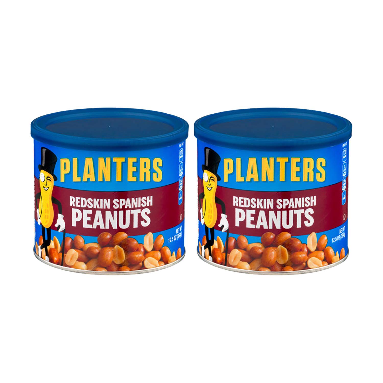 Planters Redskin Spanish Peanuts with Sea Salt 12.5oz Can (Pack of 2