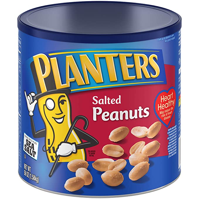 Planters Salted Cocktail Peanuts, 16.0 oz Canister HelloHalal