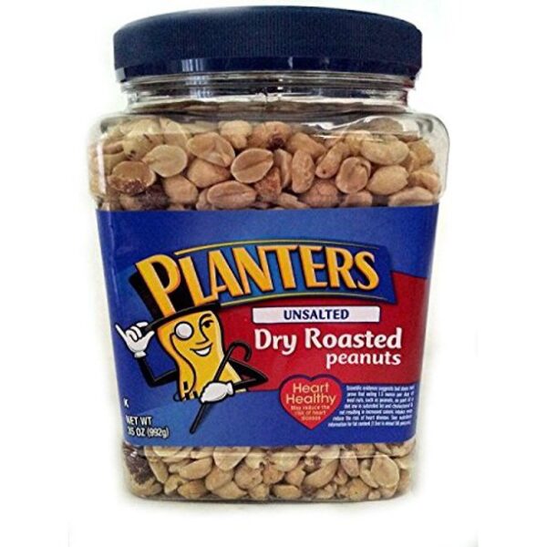 Planters Unsalted Dry Roasted Peanuts, 35 Ounce HelloHalal