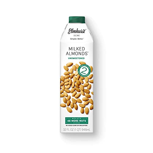 Elmhurst Milked Unsweetened Almond Milk 32 Fluid Ounces (Pack of 6