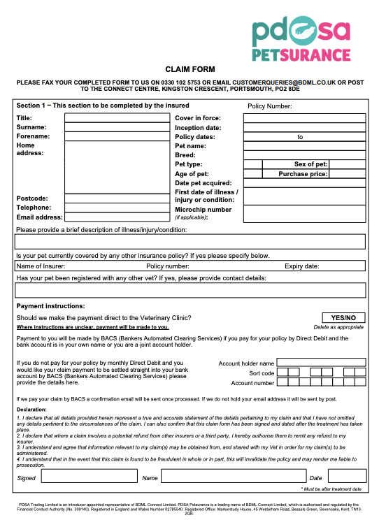 Saga Pet Insurance Claim Form sounddesign2150