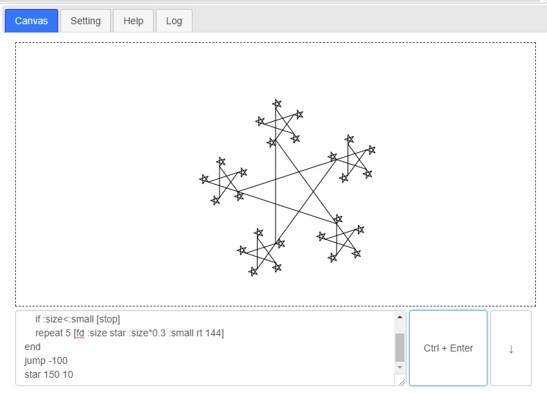 Turtle Programming Fractal Stars, Random, Console, Eraser