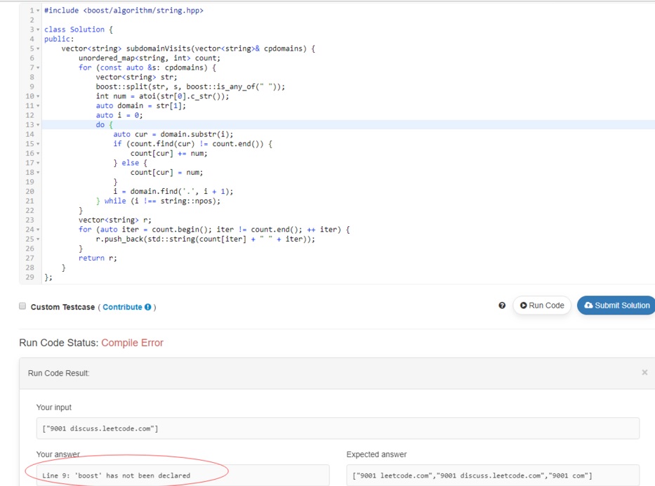Leetcode Online Judge Does Not Support Boost Library for C++ Solutions
