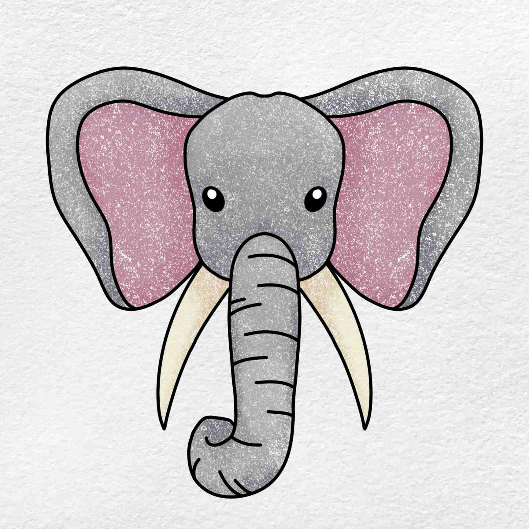 All 32+ Images how to draw a cartoon elephant face Completed