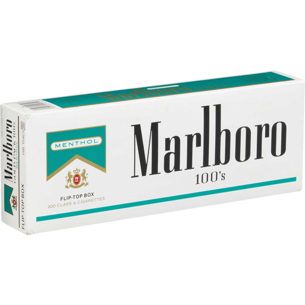 Marlboro Menthol Gold Pack 100's Box of 10 Packs Hello Cigarettes