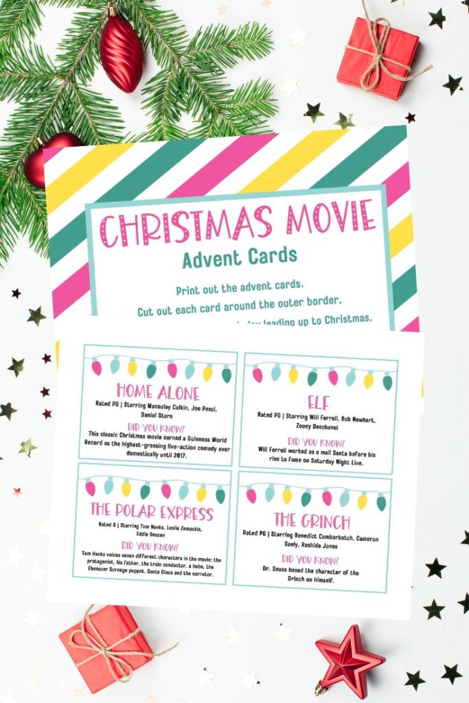 Free Christmas Movie Advent Calendar Printable - Hello Creative Family