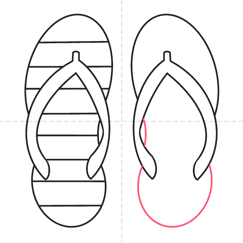 How To Draw Flip Flops In (10) Easy Steps For Kids