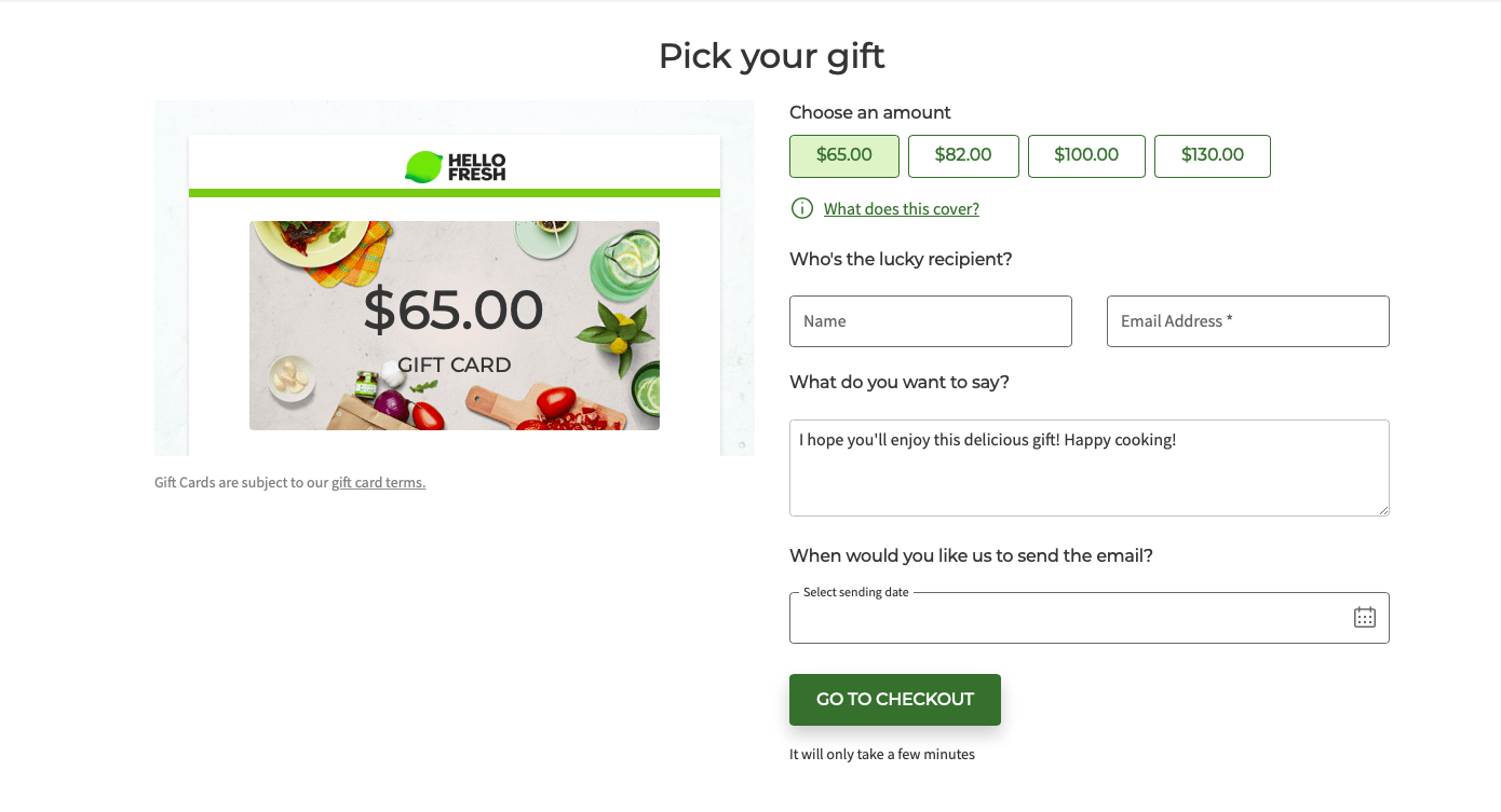How do I purchase a gift card? HelloFresh USA