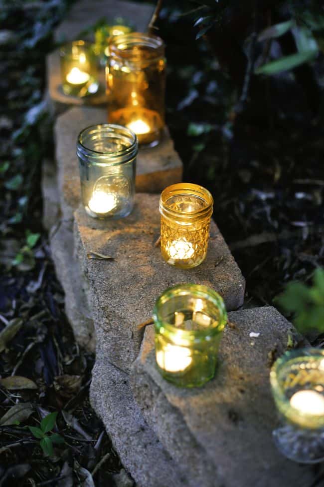 Turn Old Jars Into Pretty Colored DIY Votives Hello Glow