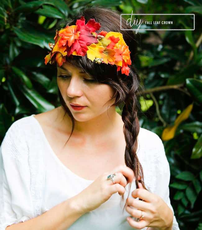 DIY Fall Leaf Crown Hello Glow