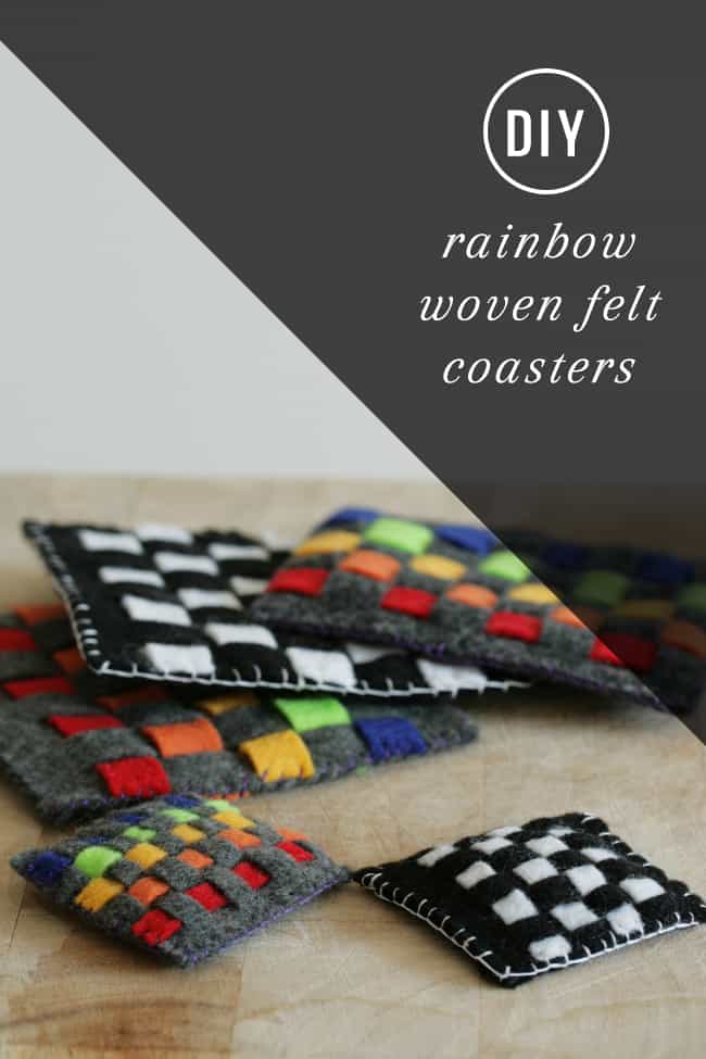 Kid Craft! DIY Rainbow Woven Felt Coasters Hello Glow