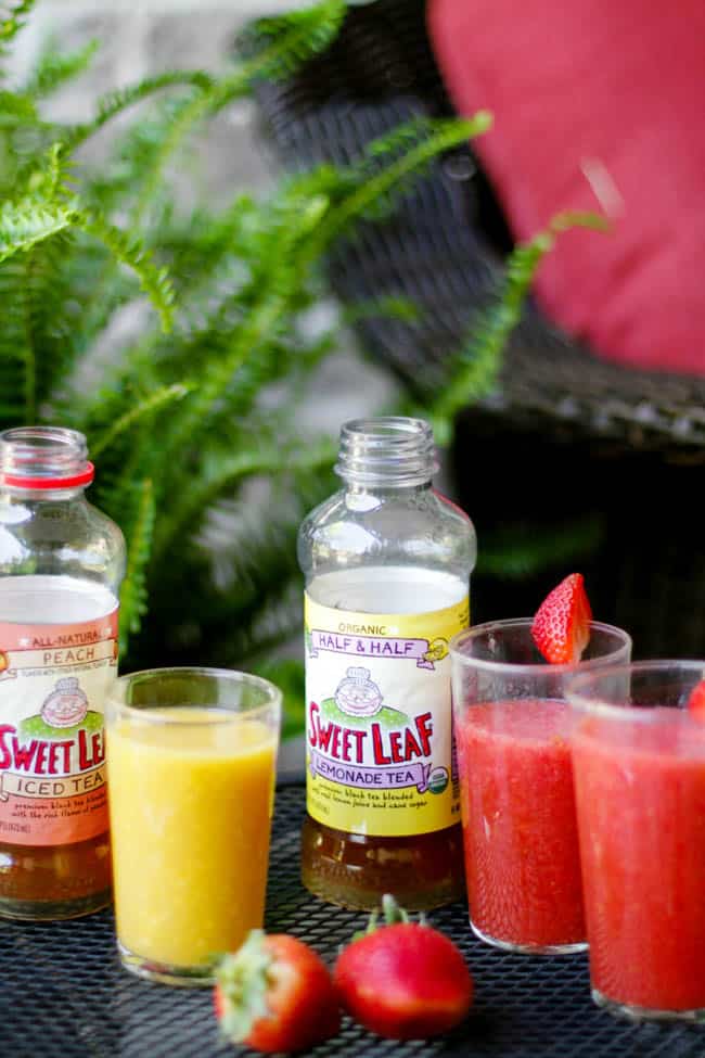 Mango Peach + Strawberry Lemonade Tea Smoothie + Sweet Leaf Tea