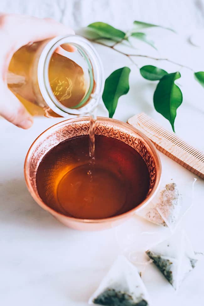 A Matcha Green Tea Hair Mask + Rinse For Healthy, Shiny Hair Hello Glow