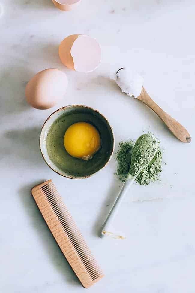 A Matcha Green Tea Hair Mask + Rinse For Healthy, Shiny Hair Hello Glow