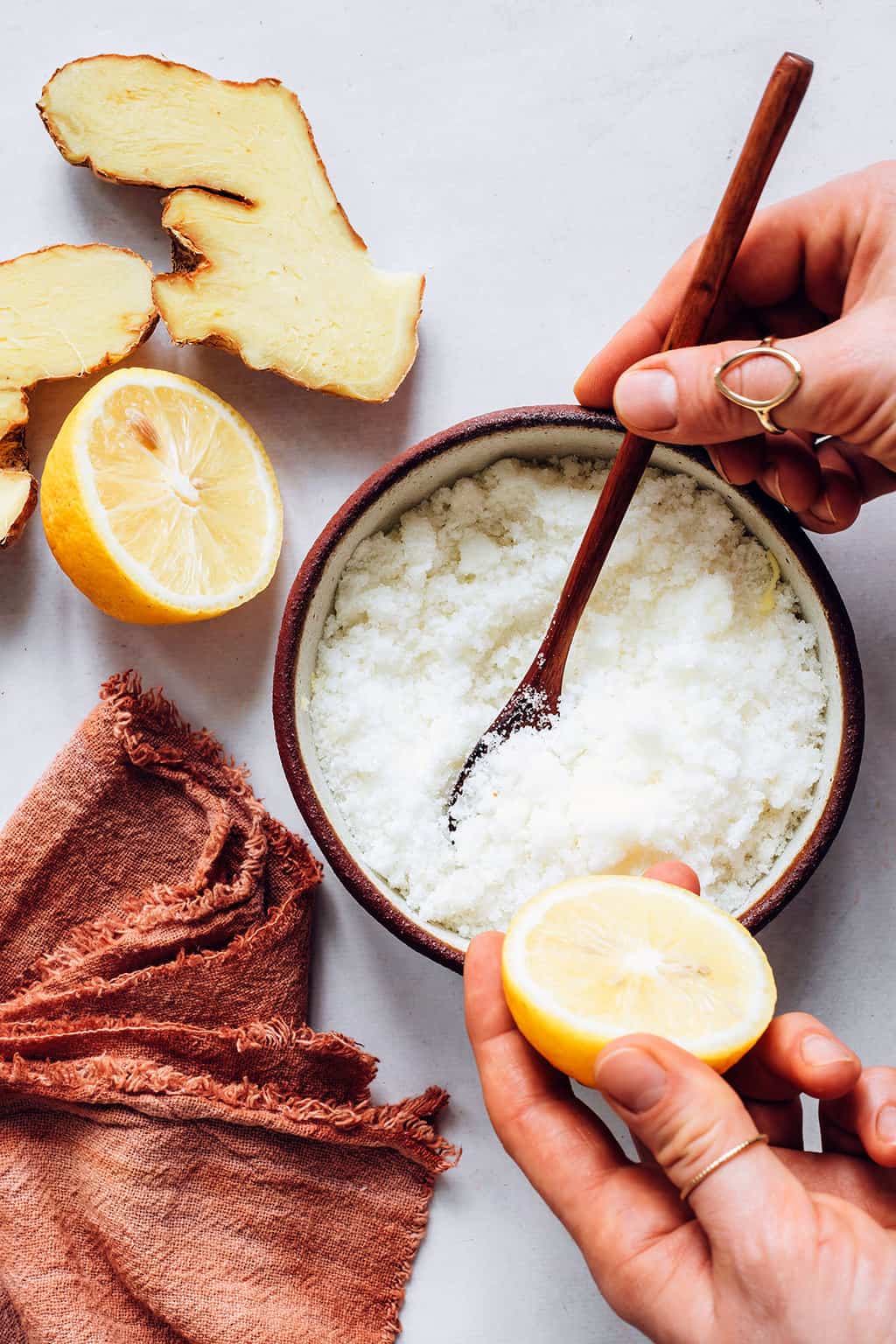 Sweat Out Toxins with a Ginger Detox Bath + Body Scrub Hello Glow