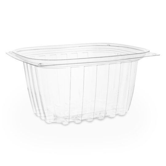 16oz PLA Rectangular Deli Container Hello Green Caribbean