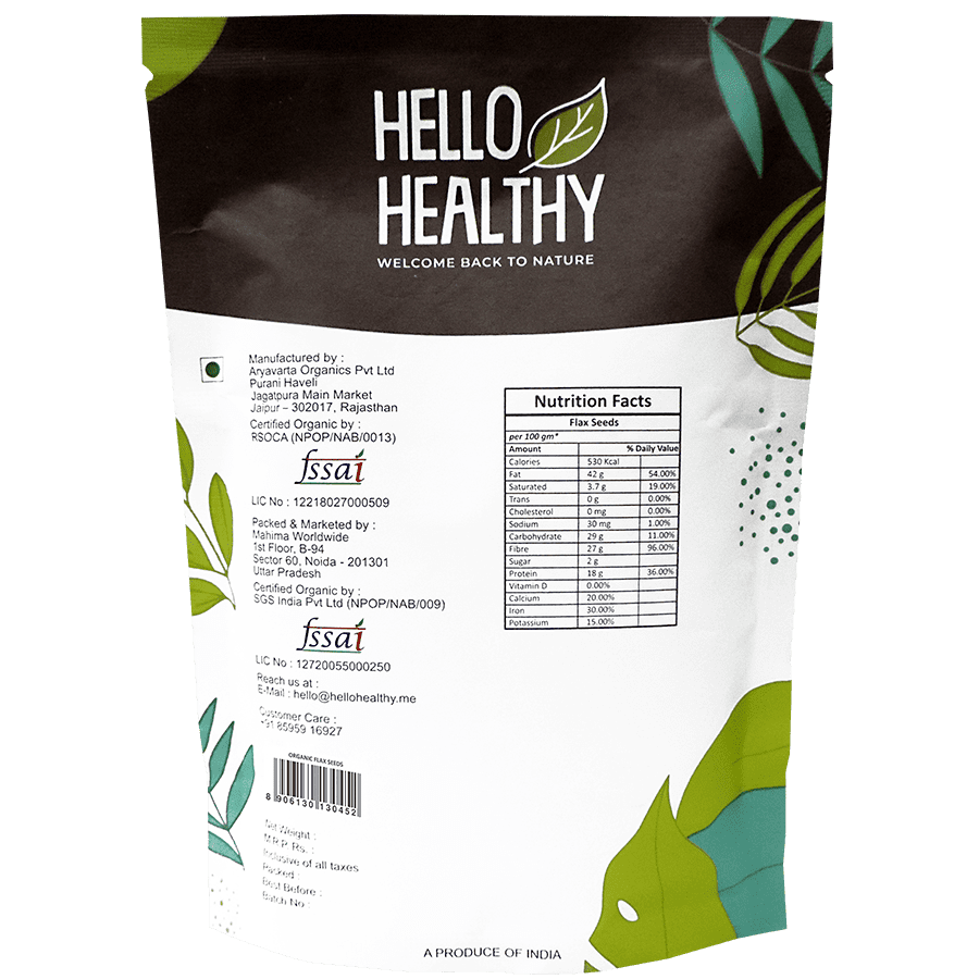 Organic Flax Seeds Hello Healthy