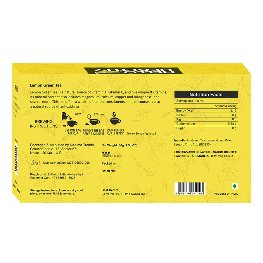 Lemon Green Tea Hello Healthy