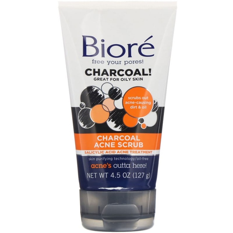 BIORÉ CHARCOAL ACNE SCRUB Hello Japão