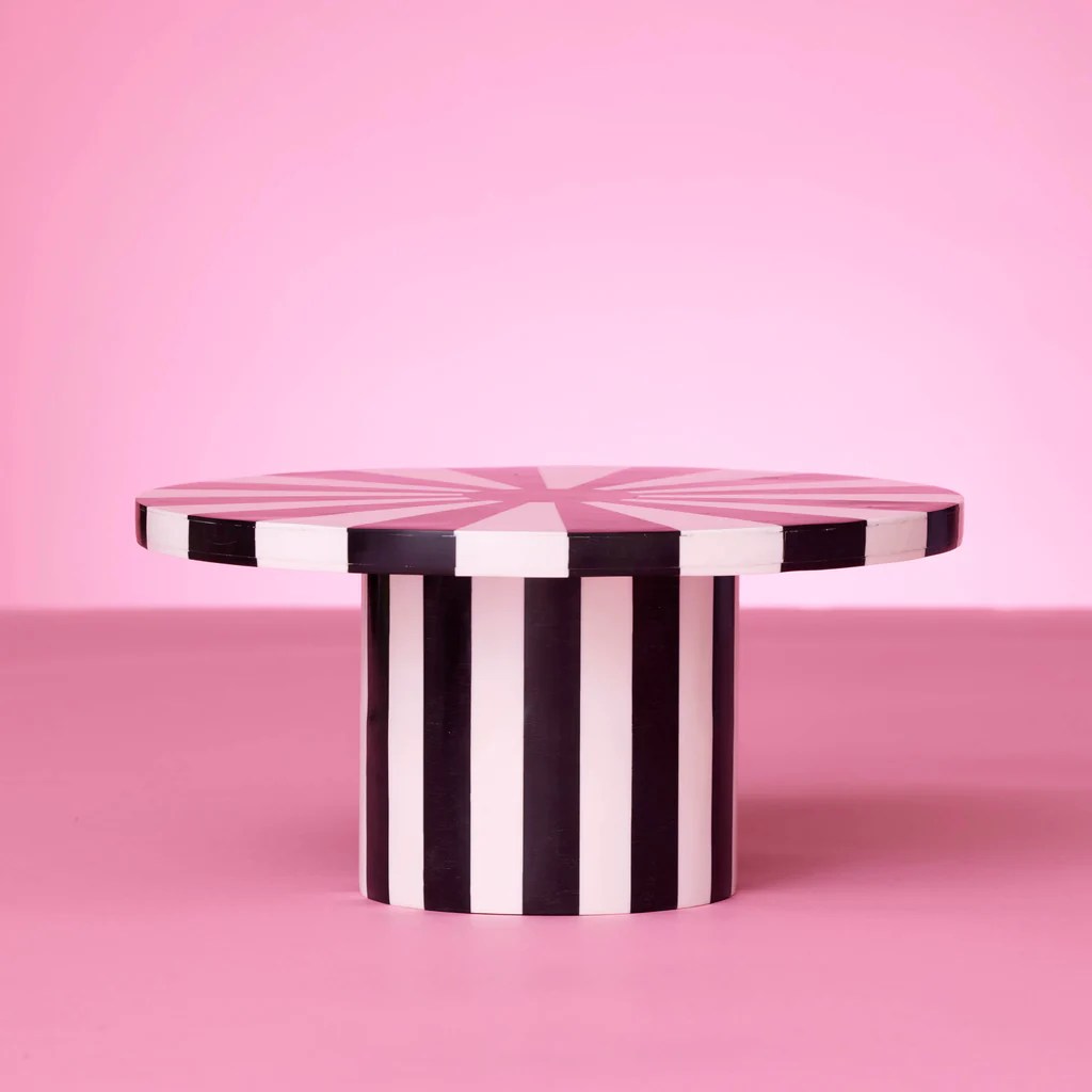 Sunburst Resin Cake Stand Onyx Hello Kit Co.