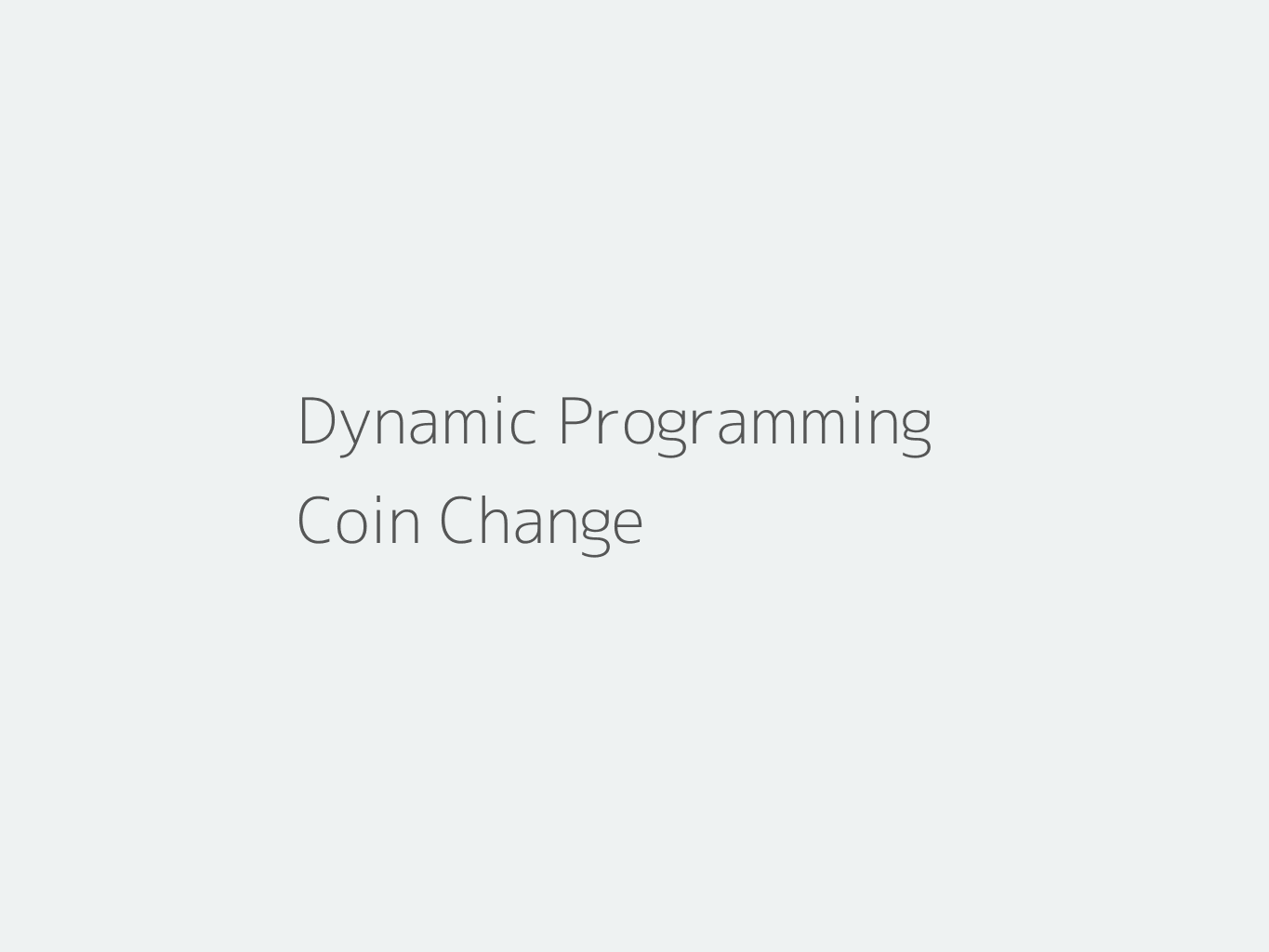 Coin Change Problem in Java