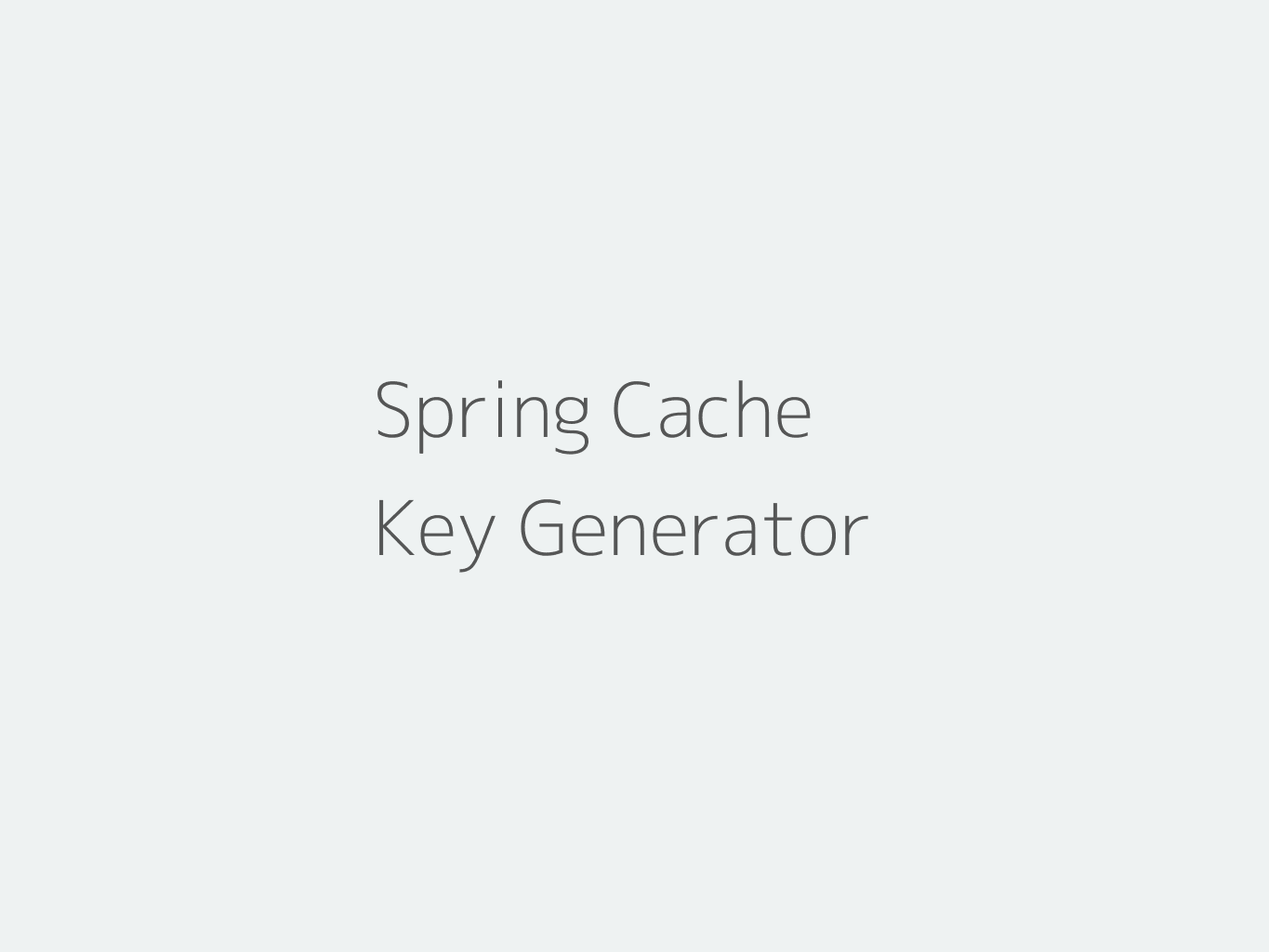 Spring Cache Key Generator
