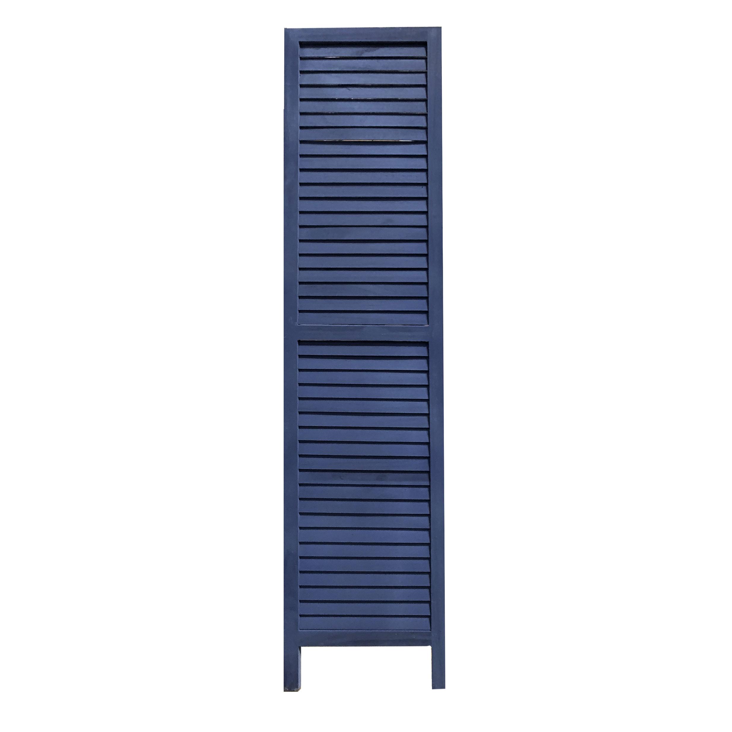 3 Panel Dark Blue Shutter Room Divider Hello Luxury Life