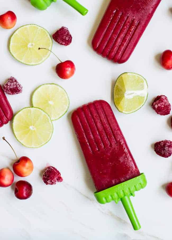 Cherry Lime Rickey Cocktail Popsicles HelloNatural.co