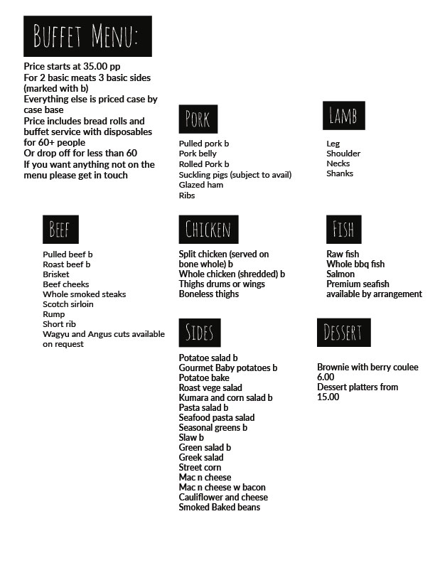Menu Fat Boy BBQ Hello Pickle Whangarei
