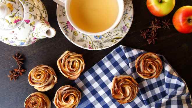 Apfelrosen mit Nussfülle (gesund und ungesund) hellopippa