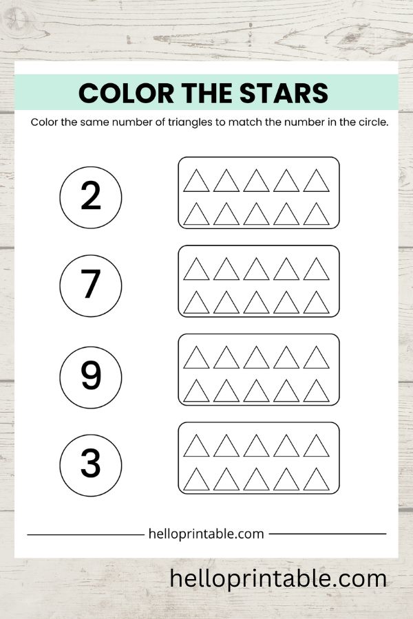 Basic Math Worksheets for 3 to 4yearolds