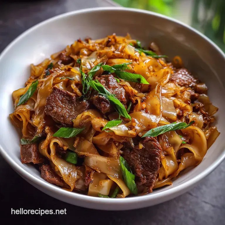 Flat Rice Noodles with Velvet Beef Ultimate Wok Chow Fun(04)