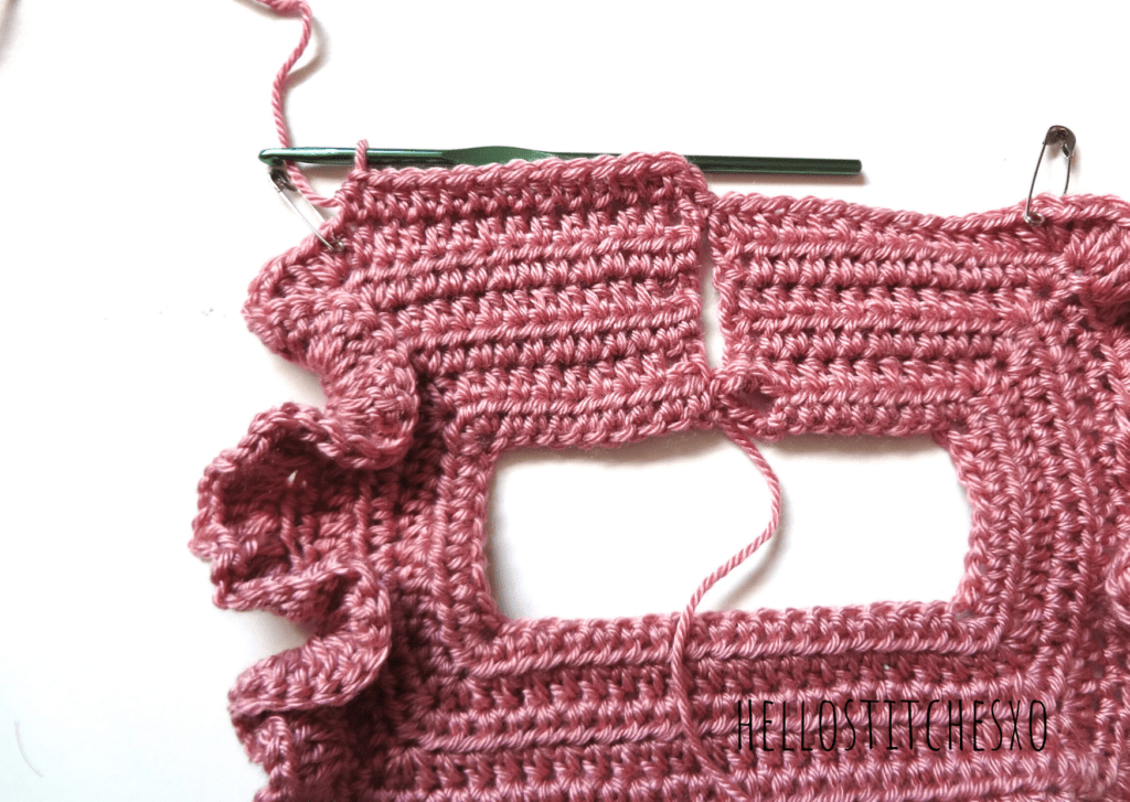 How to attach fabric to crochet baby dress Free pattern hellostitches xo