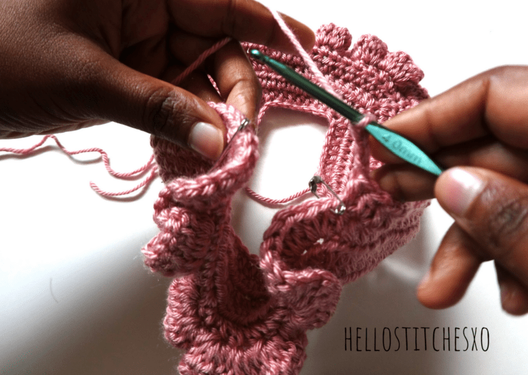 How to attach fabric to crochet baby dress Free pattern