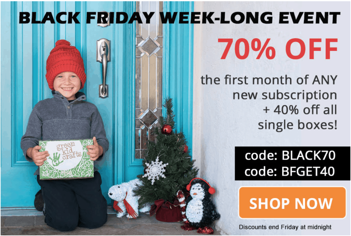 Green Kid Crafts Black Friday Sale ENDS TONIGHT 70 Off First Box