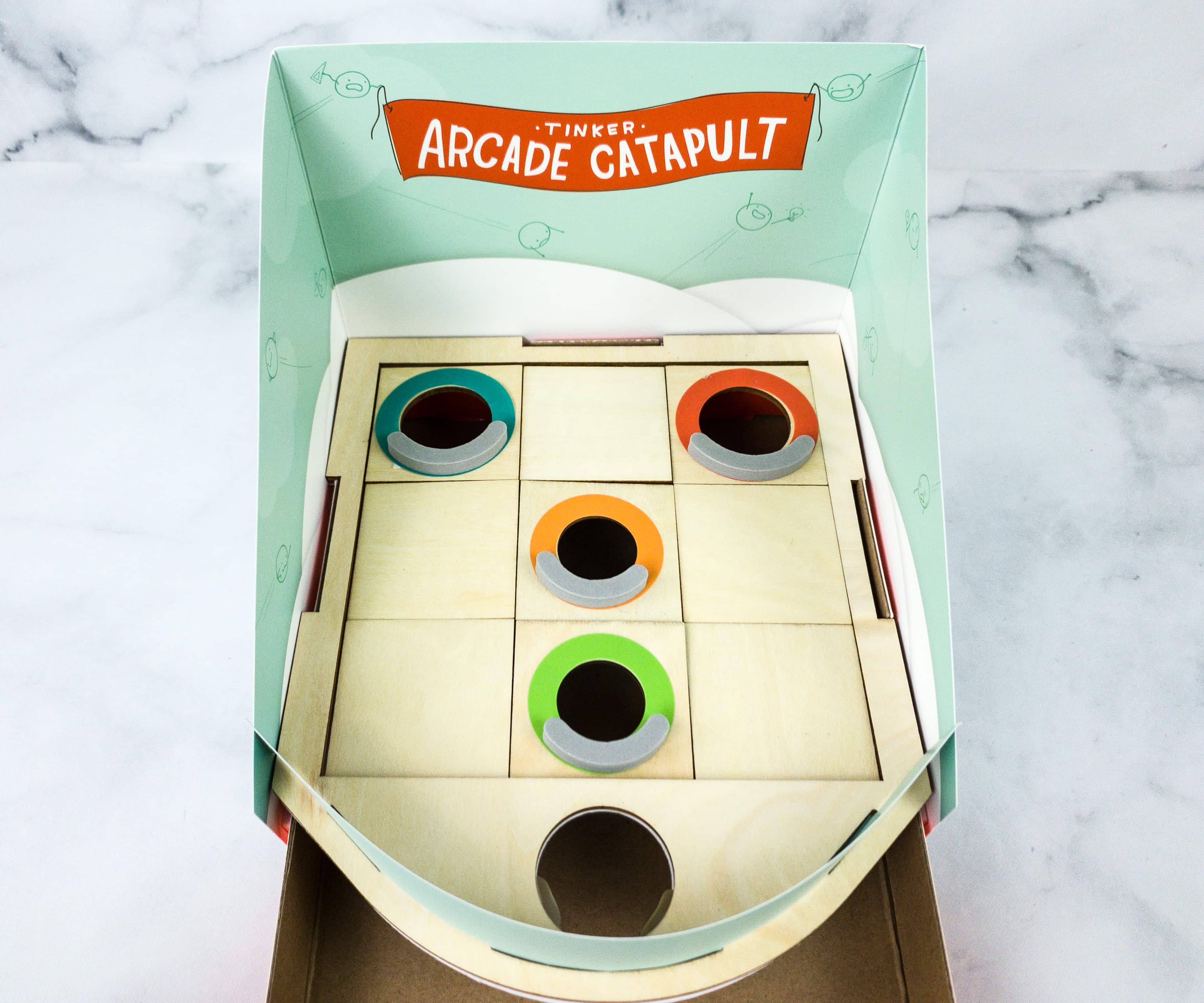 KiwiCo Tinker Crate Review & Coupon ARCADE CATAPULT hello subscription