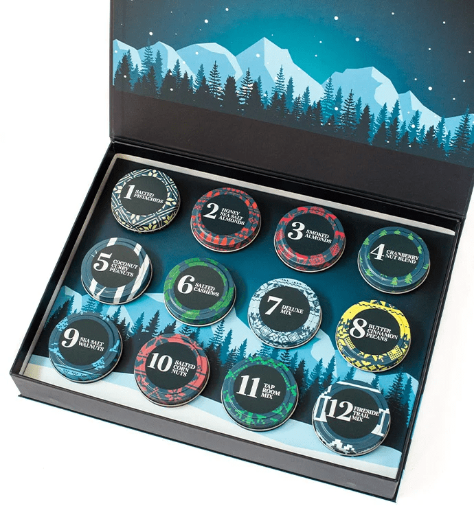Harry & David Snacks Advent Calendar 12 Days of Gourmet Nut Tins