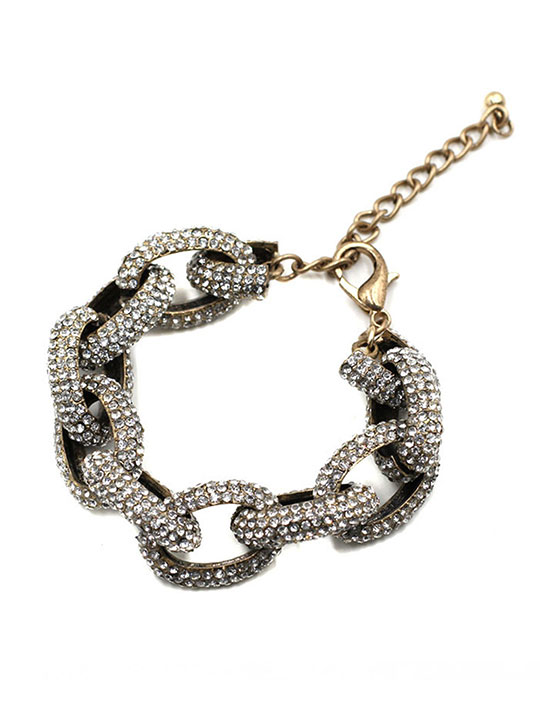 Chain Link Pave Stone Bracelet Hello Supply Modern Jewelry