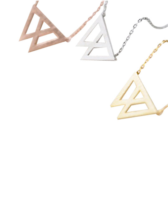 Double Triangle Necklace Hello Supply Modern Jewelry