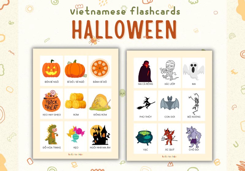 Halloween Vietnamese Flashcards Hello To Chào